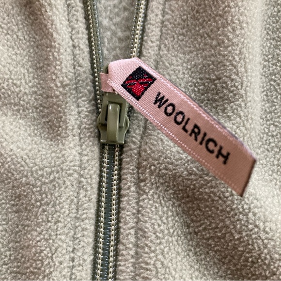 Woolrich Women’s Sage Green Fleece Full Zip Up Jacket Size S Pockets Vintage - Picture 3 of 4